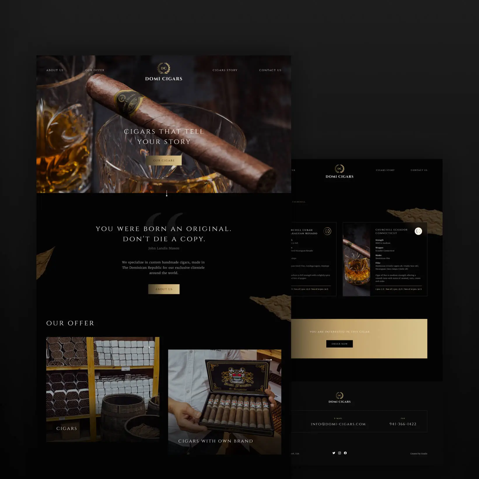 Reference Domi Cigars – Branding / Webdesign / Vývoj webu