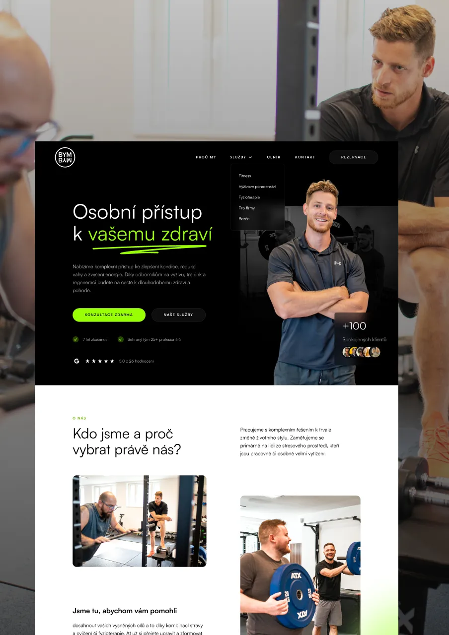 Reference Bymfit – Branding / Webdesign / Vývoj webu